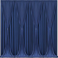 Navy Blue Backdrop Curtains-Wrinkle-Free Navy Blue Curtains Polyester Photography Drapes Wedding Background for Baby Shower Birthday Graduation Party Decorations - 40 X10FT