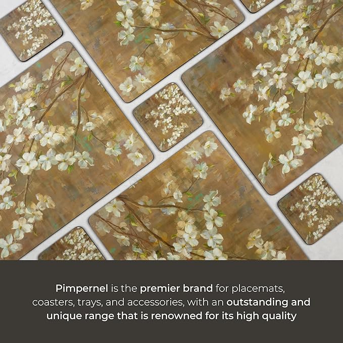 Pimpernel Exclusive Art Collection Placemats & Coasters Set – (15.7" x 11.7") Cork-Backed Boards with Lacquered Finish, Heat & Stain Resistant Table Mats for Dining, Kitchen & Coffee Accessories