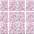16"x 24" Artificial Flower Wall Panels,Flower Wall Mat Silk Flower Panels for Outdoor Garden Backyard Fence Fence Privacy Screen and Indoor Wall Decor (12Pcs Light Pink+White)