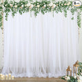 Sheer Backdrop Curtains White Tulle Backdrop Curtain for Parties Wedding White Backdrop Curtain for Birthday Party Baby Shower Photos Background Drape 30ft x 10ft(5ft x 10ft, 6 Panels)