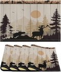 Farmhouse Forest Cabin Placemats Country Deer Bear Art Printed Dining Table Mats Set of 4 for Home Kitchen Holiday Picnic Party Decor 12x18in