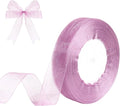 3/4 Inch x 50 Yards Sheer Organza Ribbon Chiffon Ribbon for Gift Wedding Flower Bouquet Wrapping Decorations Crafts (Lavender Purple)