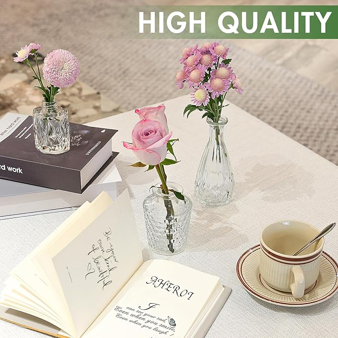 Aheroi 32 Pcs Bud Vase Set, Clear Vases for Centerpieces, Cute Glass Bud Vases Small Vases for Flowers, Mini Vase Flower Vase Set for Wedding Decorations, Room Office Table Decor