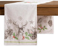 Maison d' Hermine Table Runner 100% Cotton Double Layer Table Runners 108 inches Long for Thanksgiving Christmas Decorations Home Kitchen Dining Party Wedding (Christmas Dew, 14.5" x 108")
