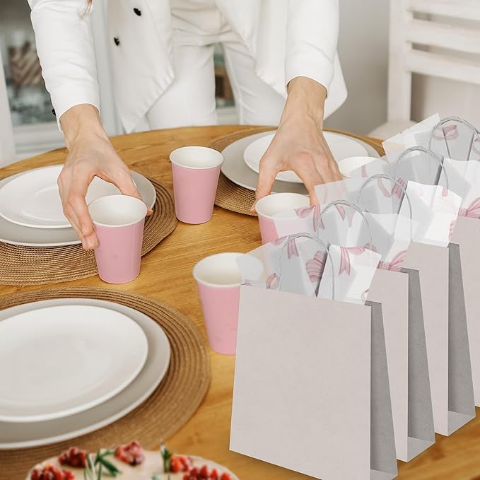 Pro Supply Global Pink Bows Printed Tissue Paper for Valentine's Day Gift Bags or Boxes and Wrapping - Bulk Decorative Art Tissue Paper for Packaging and Gifting | 24 Sheets 20" x 30"