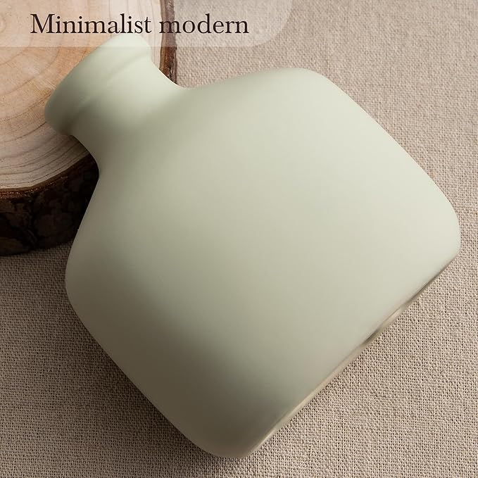 Bud Vase Set of 3 - Rustic Ceramic Vases Set for Flower Centerpieces Pampas Grass - 3 Pieces Terracotta Vase for Decor - Modern Decoration Pottery Vases for Home Farmhouse, Mini Vase by Lyeec