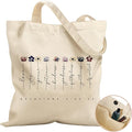 Aesthetic Tote Bag for Women- with Magnetic Buckle and Zipper Inner Pocket Cloth Cotton Canvas Tote Bags