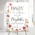 Editable Wildflower Baby Shower Welcome Sign, Personalized Boho Floral Baby Shower Sign, Spring Flowers Theme, Elegant Flower Decorations, Custom Name Signage for Boy or Girl #22