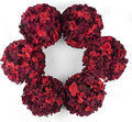 DuHouse 8.7" Silk Hydrangea Artificial Flower Heads with Stems Fake Hydrangeas Flowers for DIY Wedding Centerpiece Home Decor,Pack of 6 (Burgundy)