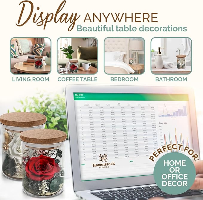 White Rose in a Glass Dome - Premium Real Roses that Last a Year or More - Mother's Day Unique Gifts For Her Preserved Roses - Forever Flower Decor Preserved Flowers - Eternal Rose Display