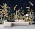 Tropical Plant Flowers and Leaves Wallpaper for Bedroom 103" x 69"