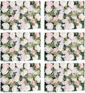 Flower Wall Backdrop, 6 Pcs Flower Wall Panels Artificial Floral Wall Background for Wall Decoration in Wedding Sites, Birthday Parties 24 x 16 Inch (White + Pink)