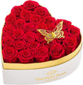Eterfield 27 Forever Flowers in Heart Shape Box, Preserved Roses That Last a Year Preserved Flowers Birthday Gifts for Her Mom Women Wife Anniversary Valentines Day Mothers Day Christmas, Red
