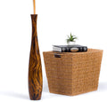 Leewadee Large Brown Home Decor Floor Vase - Wooden 26 inch Tall Farmhouse Decor Flower Holder for Fake Plant and Pampas Grass