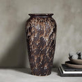 Ceramic Rustic Floor Vase, 12" Large Farmhouse Flower Vase for Home Decor, Vintage Vase Decor for Living Room Centerpieces,Office,Housewarming,Wedding