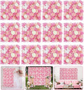 Rose Flower Wall Backdrop Panels 5ftx3.74ft Pink White Artificial Wedding Backdrop 3D Fake Floral Wall for Baby Shower Birthday Party Stage Photo Home Decor