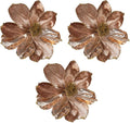 3 Pcs Artificial Flowers 10'' Christmas Decorations Festive Home Decor Elegant Holiday Floral Arrangements Perfect for Christmas Tree Table Centerpieces and Winter Weddings(Bronze)