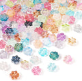 Craftdady 120pcs Flower Spacer Beads Floral Glass Beads Colorful Cute Bracelet Beads Handmade Craft Beads 13mm Earring Loose Beads for DIY Necklace Jewelry Making