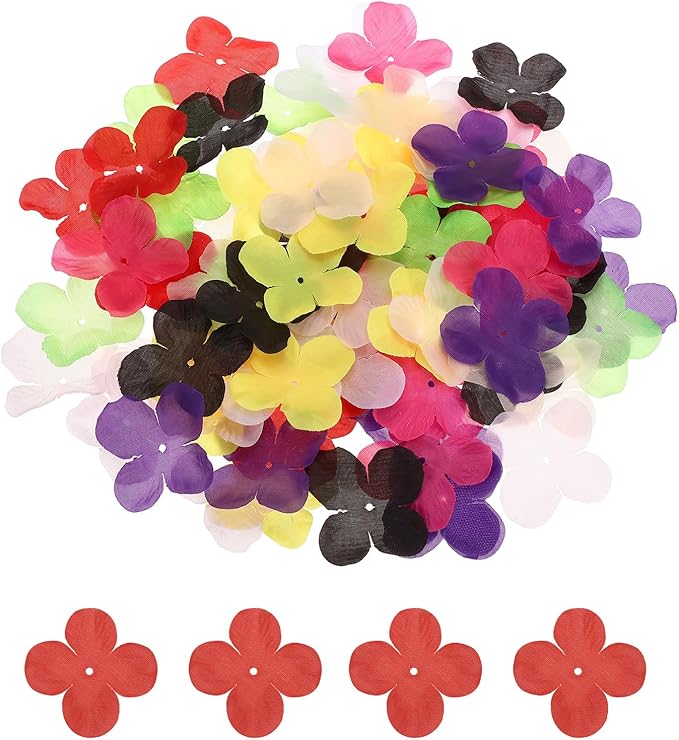 PATIKIL 1.8 Inch (4.5cm) Flowers Patch, 300Pcs Artificial Flowers Handmade Patches Silk Cloth Applique for Scrapbooking Wedding DIY Craft Supplies Card, Red