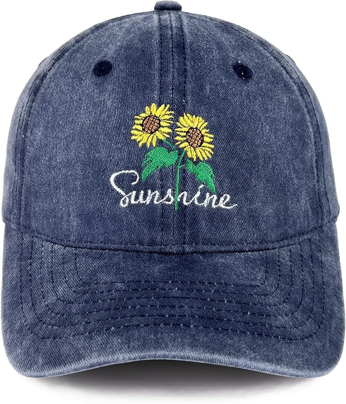 Sunshine Flower Trucker Hat Sun Baseball Cap for Women Snapback Adjustable Hats Gift