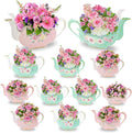Floral Teapot Centerpiece 12Pcs Teapot Princess Flower Centerpieces Paper Tea Vase Boxes Teapots Favor Boxes Lets Par-Tea Supplies for Vintage Wedding Birthday Baby Shower Anniversaries
