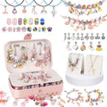 YJK Charm Bracelet Making Kit for Girls, for Aged 5 6 7 8 9 10 11 12 Year Old Girl Birthday Gift Ideas! Jewelry Making Kit for Girls 8-12, Bracelet Charms for Bracelet Making, Charm Necklace Kit