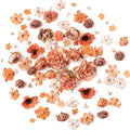 Floroom Mini Artificial Flower Heads Burnt Orange & Terracotta Fake Peony Daisy Rose Multicolor Small Faux Silk Flower Heads for Cake Craft Garland Wedding Party Graduation Cap DIY Home Decoration