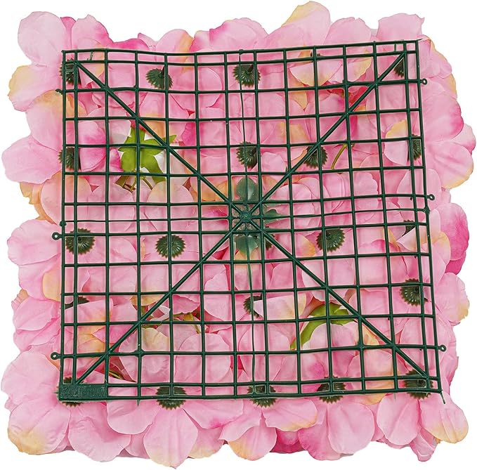 12Pcs Artificial Flower Wall Panel 3D Floral Backdrop Walls15 X 15" Flower Wall Decor Panel Flower Backdrop for Party Home Background Decor, Pink