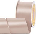 Double Face Vanilla Satin Ribbon 2 inch X 25 Yards Polyester Vanilla Ribbon for Gift Wrapping Very Suitable for Weddings Party Hair Bow Invitation Decorations and More
