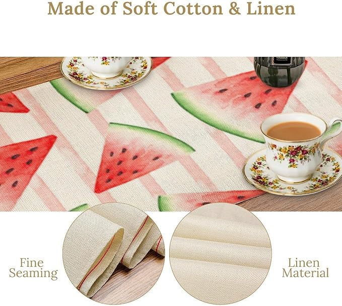 Watermelon Table Runner,Summer Fruit Tropical Birthday Party Decoration Dining Room Home Kitchen Table Decor 13 x 70Inch