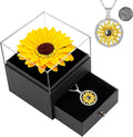 Sunflower Gifts for Women Artificial Sunflowers Gift for Her Mom Wife with Necklace in 100 Texts I Love You on Mother's Day Birthday Sunflower Decor