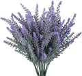 GTIDEA 4pcs Artificial Flowers Flocked Plastic Lavender Bundle Fake Plants Wedding Bridle Bouquet Indoor Outdoor Home Kitchen Office Table Centerpieces Arrangements Christmas Decor
