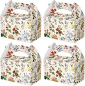 Dunzoom 24 Pack Multicolor Wildflower Paper Gift Boxes Party Favor Gift Gable Boxes with Chinoiserie Floral Printed Candy Treat Box for Wedding Birthday Tea Bridal Shower Party
