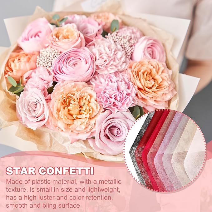 YELARXI Flower Wrapping Paper, Cotton Wrapping Flower Paper, Non-Woven Waterproof Floral Bouquet Wraps - Fitting for (Florist Supplies/Gift) 22 x 22 Inch & 40 Pack & Light Purple