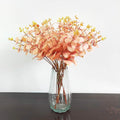 19" Faux Flowers Artificial Silk Silver Dollar Eucalyptus Stems Fake Plant for Vase Home Wedding Decor 3 Pcs (Pink)