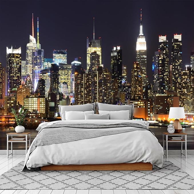 Cliouar-New York City Skyline viewed from Weehawken New Jersey Peel and Stick 137" x 102"