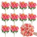 Olgaa 12 Bundles Peonies Artificial Flowers Silk Flowers Fake Peony Bouquet Faux Peonies Flowers Bulk for Wedding Decor Centerpiece Table Decorations (Red)
