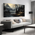 Natural Landscape Wall Art for Living Room Tree Pictures Wall Decor for Office Mountains Canvas Wall Art for Size 29" x 58"