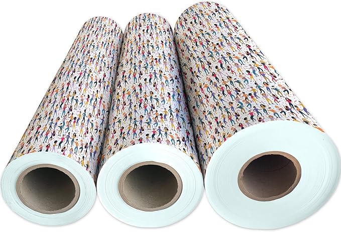 Jillson Roberts Bulk Gift Wrap, Everyday Gift Wrapping Supplies, Dance Party, 1/2 Ream 417 feet x 30 inches