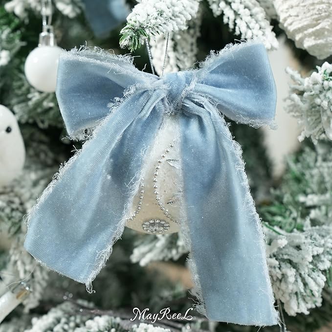 MAYREEL 2 Inch Dusty Blue Velvet Ribbon Hand Torn Slate Blue Silk Frayed Edge for Bridal Bouquets Invitations Wedding Vow Books Gift Baskets Hair Bows 3 Yards