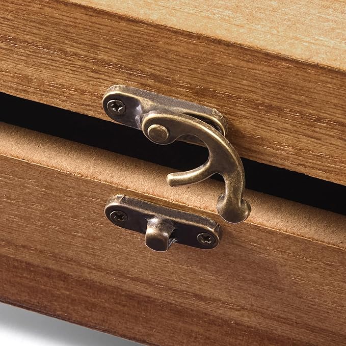 Let's Make Memories Personalized Wooden Keepsake Box With Hinged Lid - Wood Memento Box - Decorative Storage - Home Decor - For Couples, Wedding, Newlyweds - Laser Engraved - Day to Remember