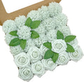 Artificial Flowers, 100pcs Artificial Rose for DIY Wedding Bouquets Centerpieces Arrangements, Light Green Rose Flowers with Stem for Bridal Shower Party Home Decorations