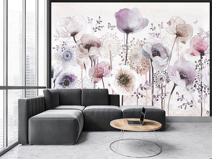 Wall Mural 3D Wallpaper - Bedroom & Living Room Decoration - Pastoral Flowers - 158"x110" (Not Self-Adhesive)