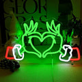 Merry Grinchmas Neon Sign Grinch Green Hands Neon Light Grinch Ornament Wall Decor Christmas Grinch Outdoor Decor Holiday Grinchy Gift for kids