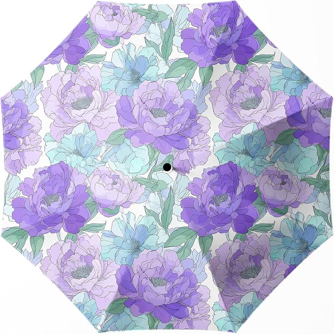Small Compact Travel Automatic Folding Umbrella for Women, Portable Lightweight, Rain, Wind, UV Sun Shade