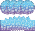40 Pcs Snowflake Plates and Napkins Party Supplies, Blue Winter Wonderland Disposable Paper Plates and Napkins Tableware Set for Christmas Baby Shower Birthday Party Decorations Serves 20 (Snowflake)