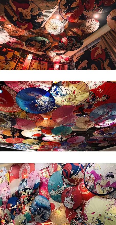 33" Handmade Oiled Parasol Bamboo Silk Umbrella Chinese Japanese Art Classical Dance Umbrella Plum Blossom for Wedding Parties Photography Costumes Cosplay Decoration and Other Events