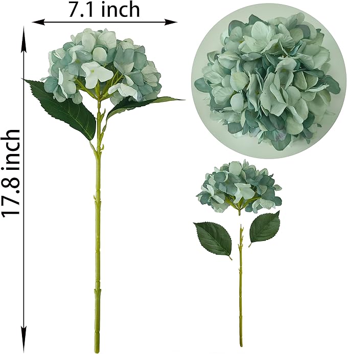 Hydrangea Artificial Flowers,Faux Hydrangea Flowers,Artificial Hydrangeas Flowers with Stems,Fake Hydrangeas,Silk Hydrangeas Flowers with Stems for Home Decor (10, Fall Blue)