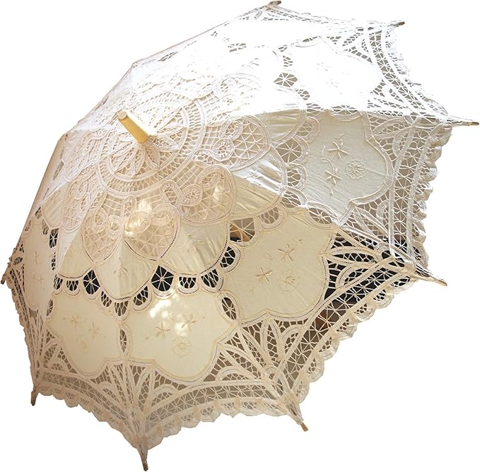 Handmade Ivory Lace Parasol Umbrella Wedding Bridal 30 Inch Adult Size