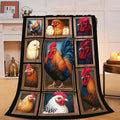 Rooster Blanket Chicken Throw Blanket Farm Animal Soft Cozy Fleece Fuzzy Stuffed Plush Flannel Gifts for Girls Women Boys Kids Adults 50"X60"